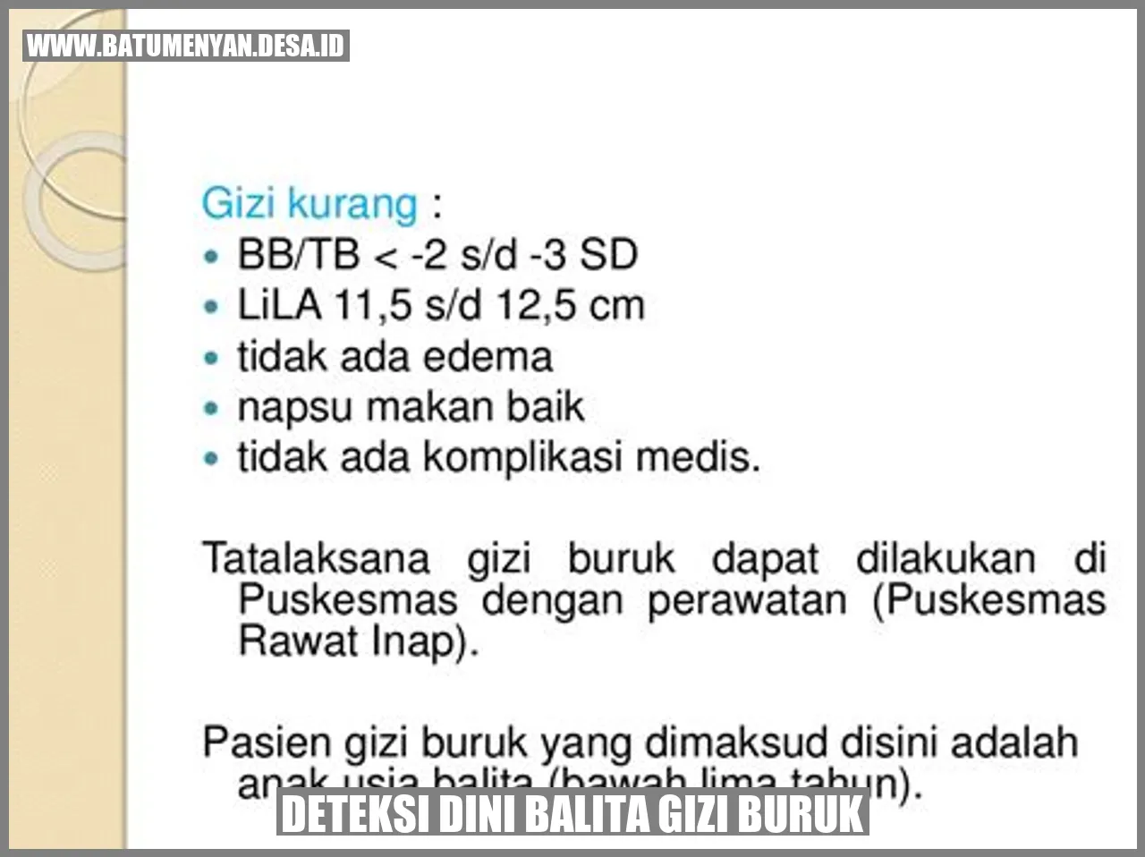 Deteksi dini balita gizi buruk