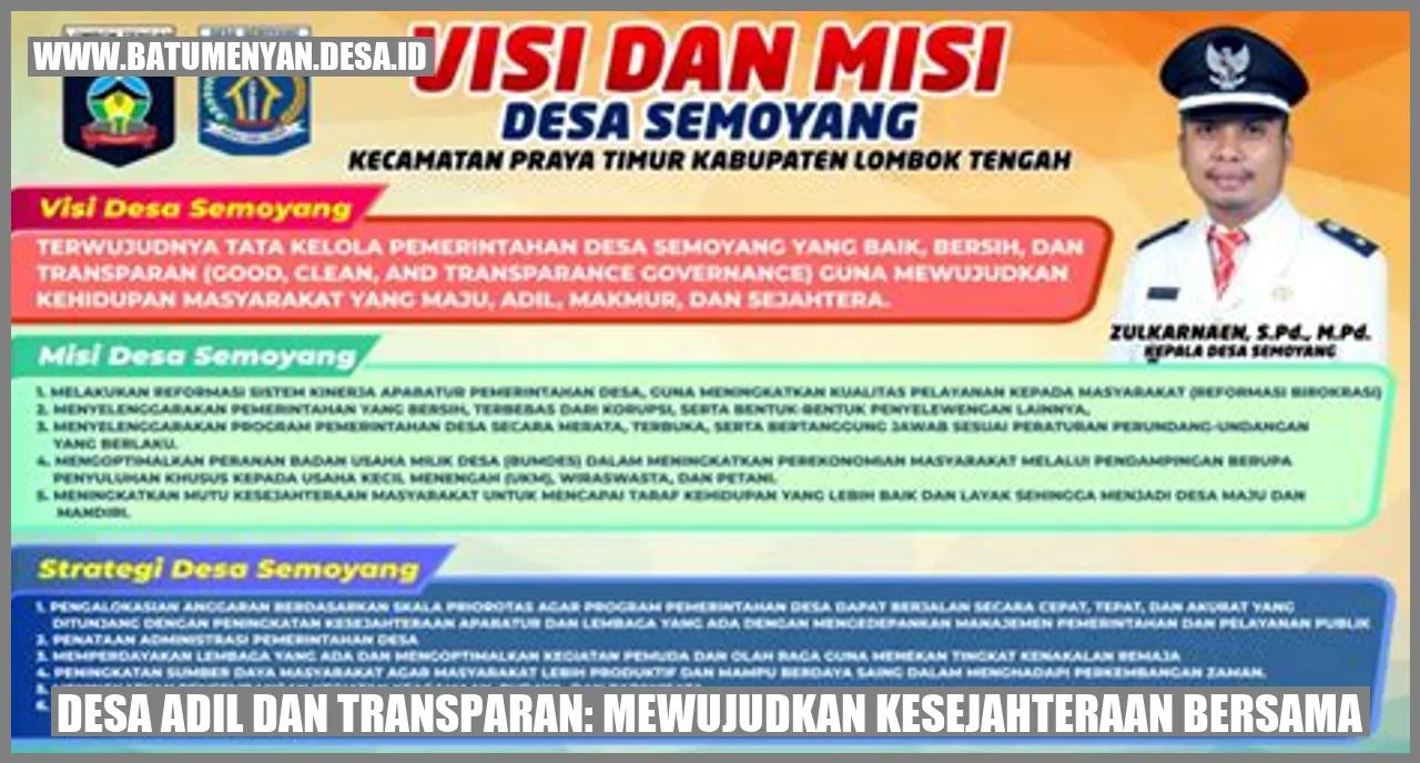 Desa Adil dan Transparan: Mewujudkan Kesejahteraan Bersama