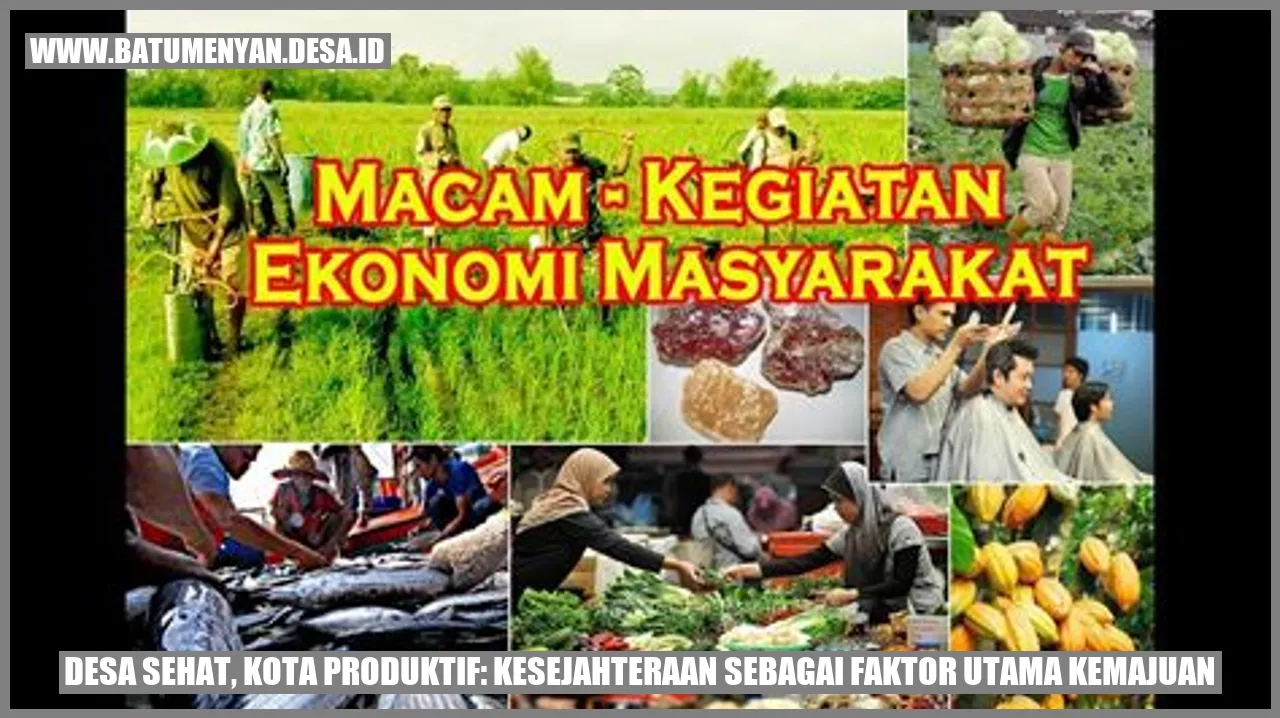 Desa Sehat, Kota Produktif: Kesejahteraan sebagai Faktor Utama Kemajuan