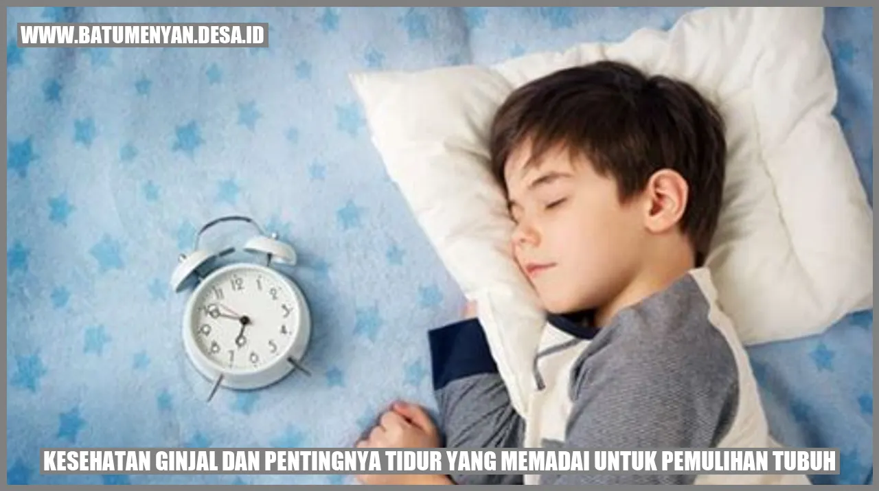 Kesehatan Ginjal dan Pentingnya Tidur yang Memadai untuk Pemulihan Tubuh