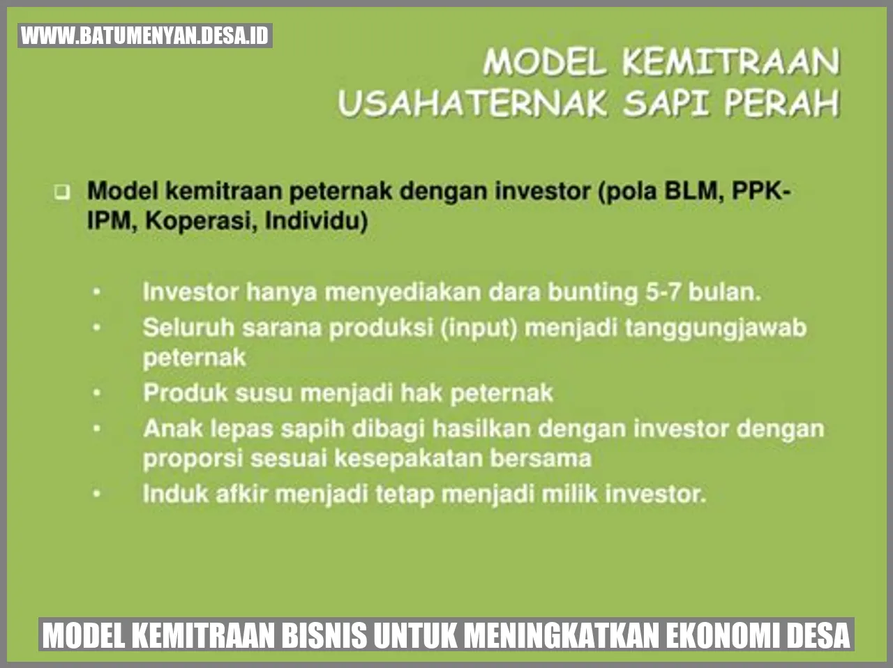 Model Kemitraan Bisnis untuk Meningkatkan Ekonomi Desa